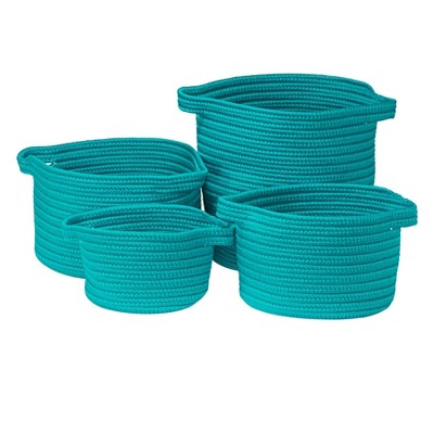 Colonial Mills American Farmhouse 4-Piece Basket Set - Teal 100% Polypropylene Round
