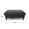 GDFStudio Piper Contemporary Button-Tufted Square Ottoman with Diamond Stitch and Birch Legs - 3 of 4