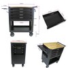 Maggift Tool Boxes, Portable Rolling Tool Chest with 4 small and a large shelf, Wheels, Metal Closure for, Garage, Black, 26.9"*17.8"*35.4" - 2 of 4