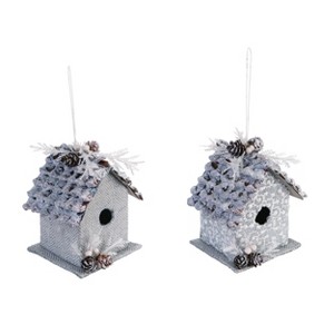 Transpac Pinecone Elegant Bird House Decor Set of 2 Christmas Home Decorations - 1 of 1