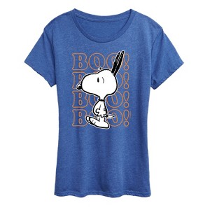 Women's - Peanuts - Boo Snoopy Scared Short Sleeve Graphic T-Shirt - 1 of 4