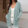 Women's Long Sleeve Cardigan Casual Loose Fit Open Front Knit Sweater with Pockets - 2 of 4
