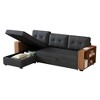 UPHA Upholstered Pull Out Sectional Sofa with Storage Chaise, Convertible Corner Couch - 4 of 4