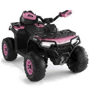 12V Kids Ride On ATV Car with Parent Remote, Off-Road 4 Wheeler w/ Suspension, LED Flag, Bluetooth, USB, Music & Lights - 1 of 4