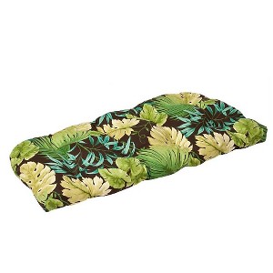 Outdoor Bench/Loveseat/Swing Cushion - Brown/Green Floral