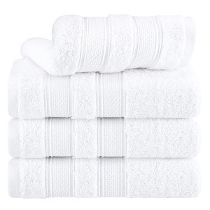 American Soft Linen 4 Piece 100% Cotton 16x28" Salem Hand Towel Set - 1 of 4