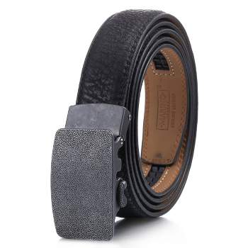 Men's Pinpoint Ratchet Belt - Black, Size : Adjustable From 38 To