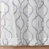 Kate Aurora Transcendence 1 Piece Grommet Top Embroidered Sheer Trellis Clover Window Curtain Panel - 3 of 4