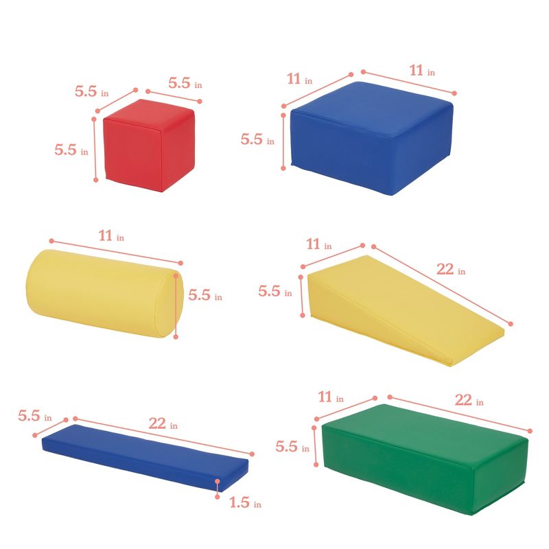 ECR4Kids SoftZone Building Foam Blocks, Large Unit-Style Soft Builder Blocks, 16-Piece, 3 of 9