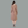 24seven Comfort Apparel Womens Long Sleeve Midi Length Fit N Flare Pocket Dress - 2 of 4