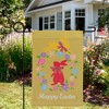 Northlight Hopping Bunnies "Happy Easter" Floral Outdoor Garden Flag 18" x 12.5" - 2 of 4