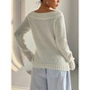 Women's Round Neck Sweater Casual Long Sleeve Knit Top Pullover Fall Top - 2 of 4