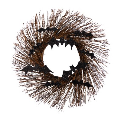 Nearly Natural 26-in Halloween Bats Twig Wreath
