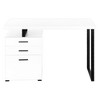 PAGED Simple Modern Computer Desk, 47" L Home Office Desk with 3 Storage Drawers and Black Metal Leg for Office, Study - 2 of 4