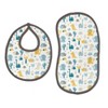 Bacati - Little Dino Boys Teal/Yellow Muslin 4 pc Bibs/Burpies - 2 of 4