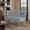 Beautyolove 46.5 in. W Blue Velvet Upholstered Open Back 2-Seater Loveseat Sofa with Solid Wood Legs - 4 of 4