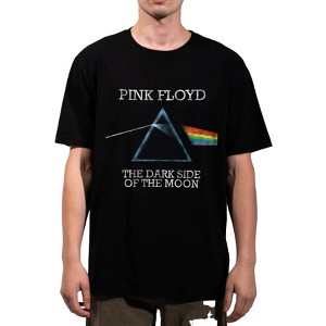 Pink Floyd Album Cover Art Adult Black Crew Neck Oversized Heavyweight Short Sleeve Tee - 1 of 3