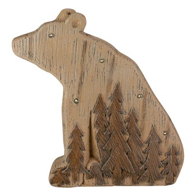 Northlight 13.5" Lighted Brown Bear Christmas Tabletop Decoration