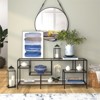 Black Bronze TV Stand with Glass Shelves - Henn&Hart - 4 of 4
