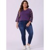 Agnes Orinda Women's Plus Size Top Raglan Floral Print V Neck 3/4 Sleeve Peasant Blouse - 3 of 4