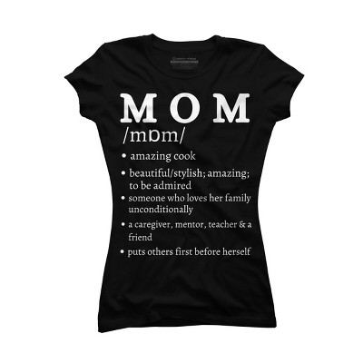 Junior's Design By Humans Mom Dictionary Definition By BeingMasculine T-Shirt