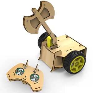MAKERLAB: Robot Fighter Kit - Build Motorized Wooden Bot, STEM Kids 8+ - 1 of 4
