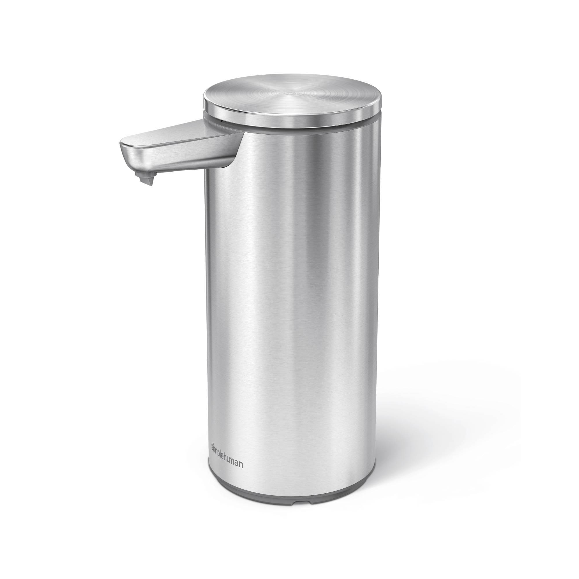 simplehuman 9oz Automatic Sensor Pump - Touchless Soap Dispenser - Stainless Steel: Compatible with Gel & Dish Soaps, Spot Clean