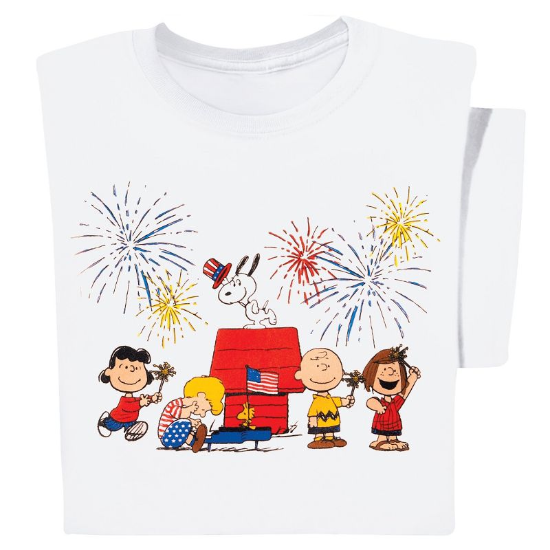 Collections Etc Peanuts Snoopy & the Gang Fourth of July White T-Shirt, 1 of 5