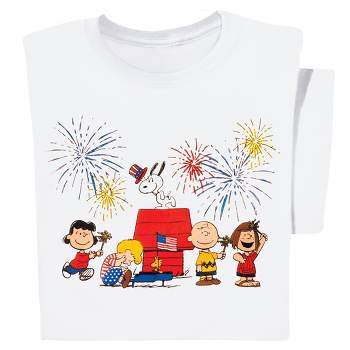 Collections Etc Peanuts Snoopy & the Gang Fourth of July White T-Shirt