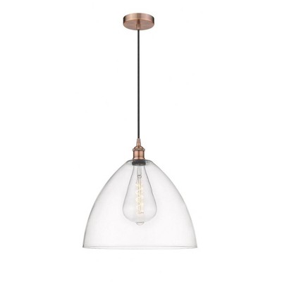 Edison Dome - 1 Light Cord Hung Pendant In Industrial Style-17.75 Inches Tall and 16 Inches Wide