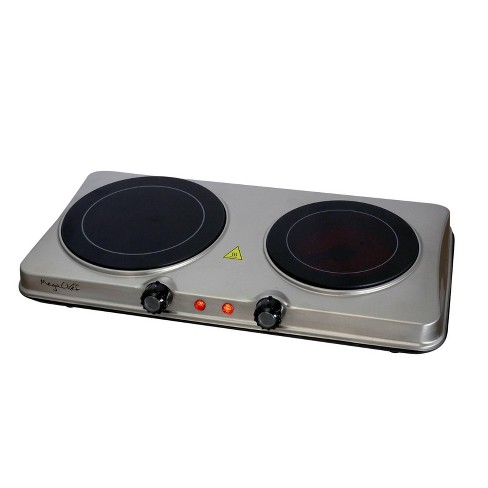 Costway 1800w Double Hot Plate Electric Countertop Burner Stainless Steel 5  Power Levels : Target