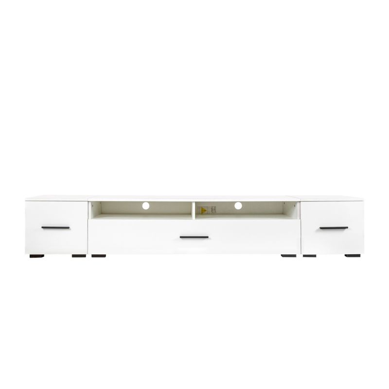 82.6" Minimalist TV Stand with LED Light, Media Entertainment Center for  90''+ TVs 4A - ModernLuxe, 4 of 12