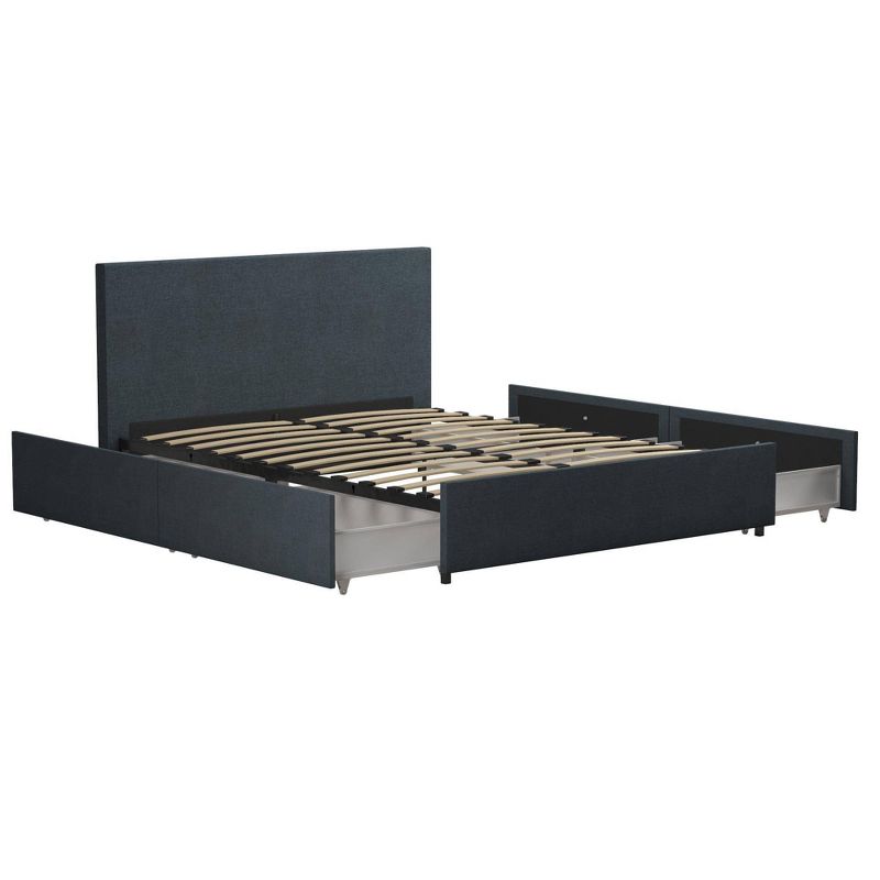Kelly Linen Upholstered Bed with Storage - Novogratz, 4 of 14