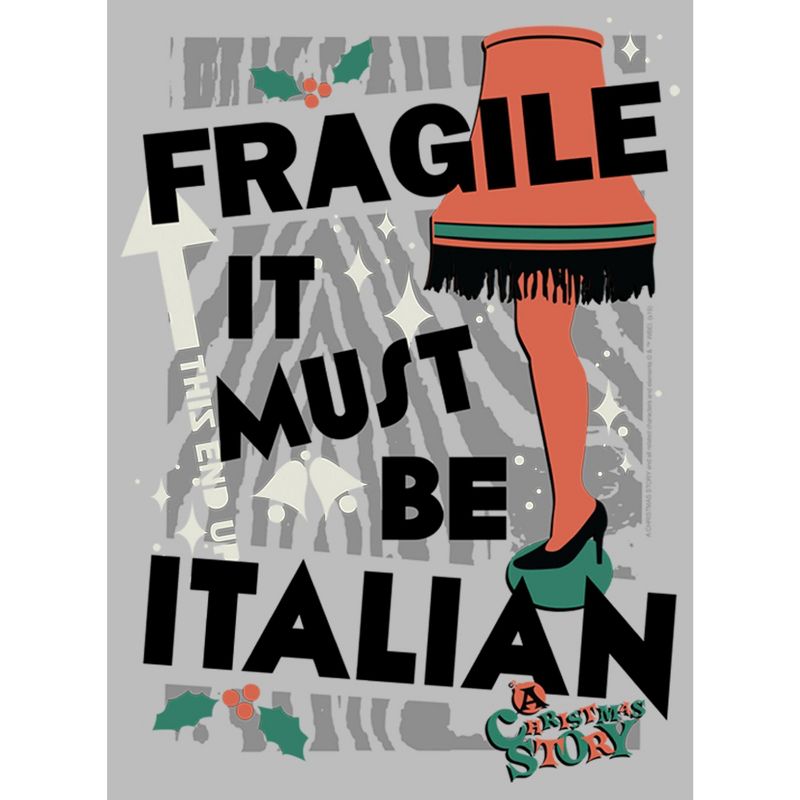 Men's A Christmas Story Fragile It Must Be Italian T-Shirt, 2 of 6