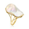 Ross-Simons 25x17mm Cultured Baroque Pearl Ring in 14kt Yellow Gold - 3 of 4