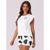 cheibear Women's Cute Soft Sleeveless Ruffled Top with Shorts 2 Pcs Loungewear Set - 2 of 4