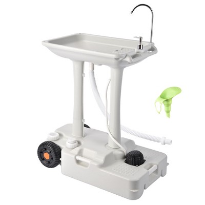 Yescom 30L Portable Handwash Stand Oversize HDPE Camping Sink Water Tank Picnic White