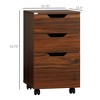 NicBex 3 Drawer Mobile File Cabinet with Casters,Office Cabinet with Grooved Handle Design,Modern Storage Cabinet,Filing Cabinet for Home Office - 3 of 4