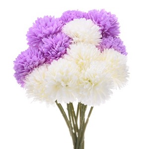 Unique Bargains Artificial Chrysanthemum Ball Flowers 11 Inch 12 Pcs - 1 of 4