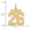 Black Bow Jewelry 14k Yellow Gold, Jersey Collection, Medium Number 26 Pendant - 2 of 4