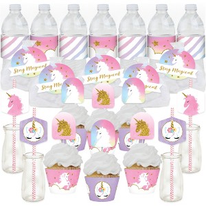 Big Dot of Happiness Rainbow Unicorn - Magical Unicorn Baby Shower or Birthday Party Favors and Cupcake Kit - Fabulous Favor Party Pack - 100 Pieces - 1 of 4