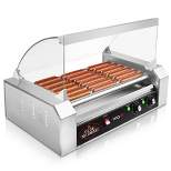Olde Midway Electric Hot Dog Roller Grill Cooker with Glass Cover, Commercial Grade Machine