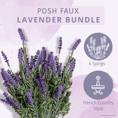 Lifelike Purple Faux Lavender Silk Flower Bundle for Indoor and Outdoor Decor