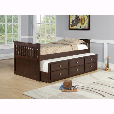 Donco Kids Captian Twin Cappuccino Trundle Bed : Target