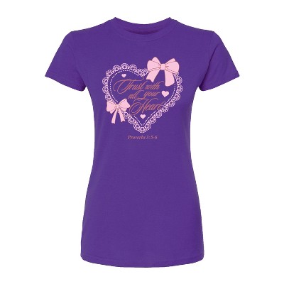 Women's - Instant Message - Trust With All Your Heart Fitted Graphic T-Shirt