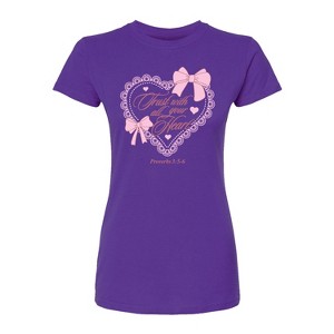 Women's - Instant Message - Trust With All Your Heart Fitted Graphic T-Shirt - 1 of 2