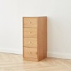 Freestanding Storage Nightstand,Solid Oak Wood Storage Cabinet with Drawers,Storage Table for Living Room Bedroom-Cuddlewood - 2 of 4