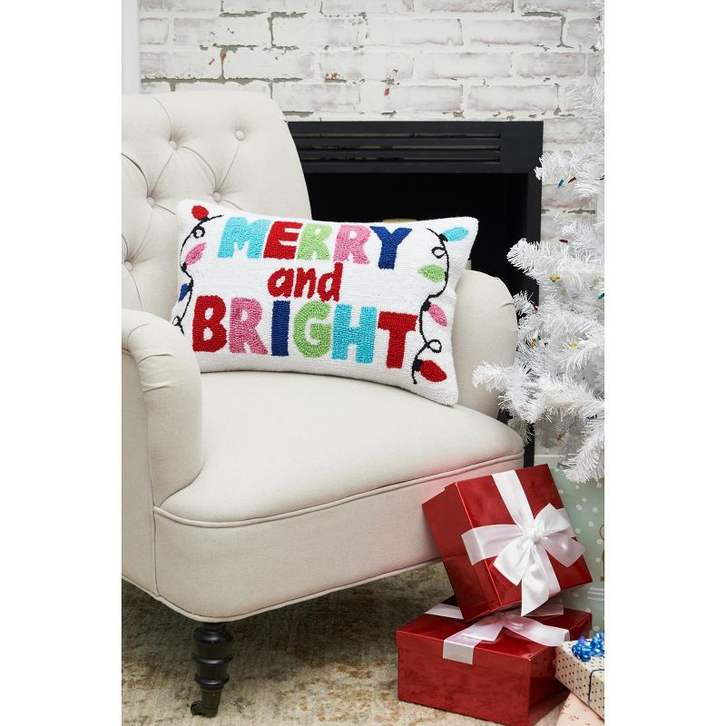 C&F Home Merry And Bright Hooked Christmas Throw Pillow, 2 of 8
