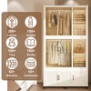 KWPZQEB Movable Wardrobe Closet, Portable Closet for Clothes, Cube Storage Organizer with Magnetic Doors,  Hanging Rod & 6 Hangers for Bedroom - 4 of 4