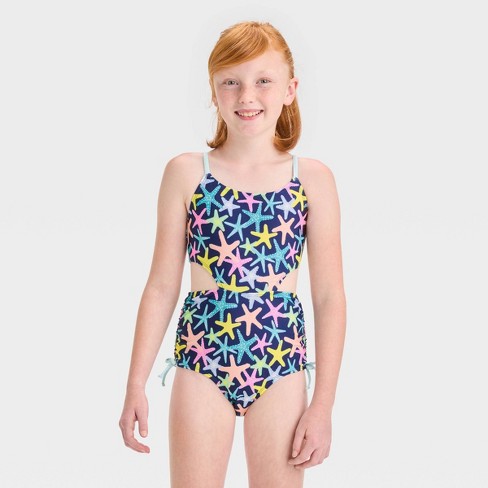 Girls' Rainbow Striped One Piece Swimsuit - Cat & Jack™ : Target